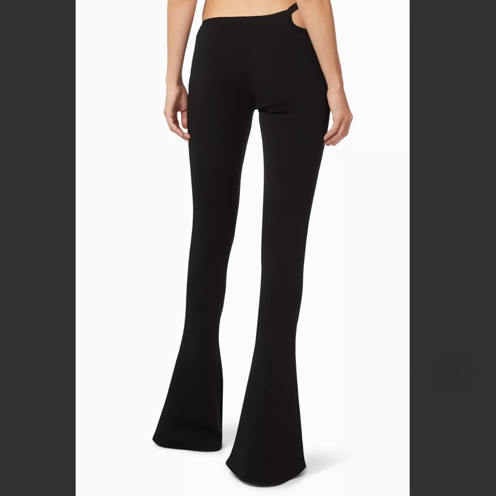 BALMAIN Slim Fit Bootcut Pants in Viscose Blend Knit in Black - Picture 3 of 12